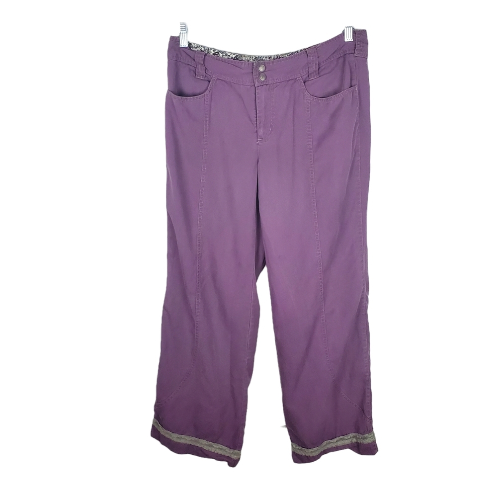 Athleta Women's Purple Tencel Wide Leg Hiking Camping Pants 10T